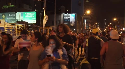 4k Pride Parade 2016 Young Dundas Street Toronto Canada Stock Footage 66641801