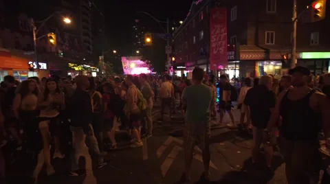 4k Pride Parade 2016 Young Dundas Street Toronto Canada Stock Footage 66641882