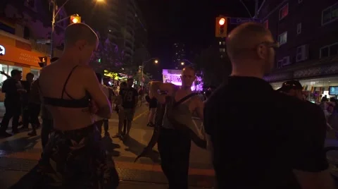 4k Pride Parade 2016 Young Dundas Street Toronto Canada Stock Footage 66642018