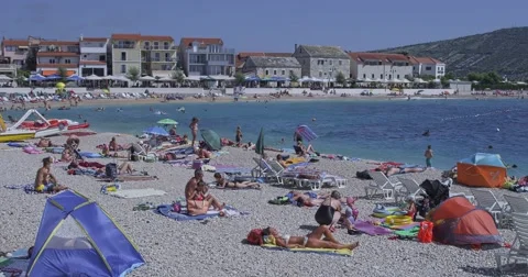 4K Primosten beach Stock Footage 45787107