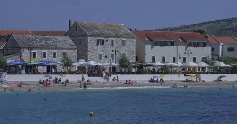 4K Primosten beach Stock Footage 45787677