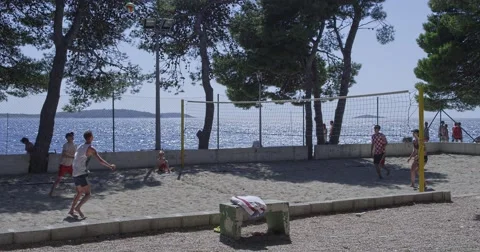 4K Primosten Beach volleyball Stock-Footage 45784178