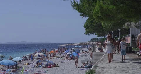 4K Primosten pebble beach Stock-Footage 45786242