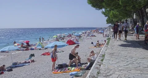 4K Primosten pebble beach Stock-Footage 45786700