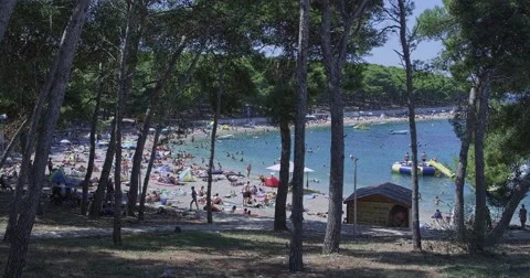 4K Primosten pine beach Stock-Footage 45780391