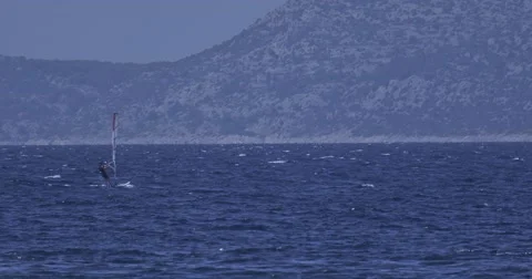 4K Primosten windsurfing Stock Footage 45818656