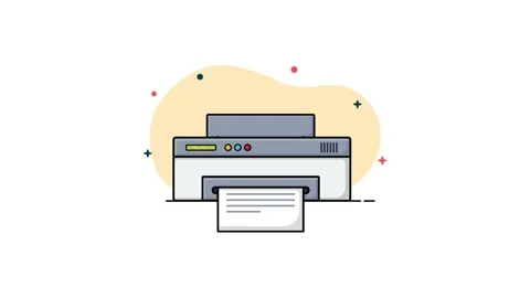 4K Printer Machine with Paper. Office Object Concept Animation Video Stock Footage 274485991