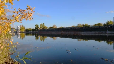 4K. process of boat barges in the lock of the Volga-Don ship canal Stock Footage 96296470