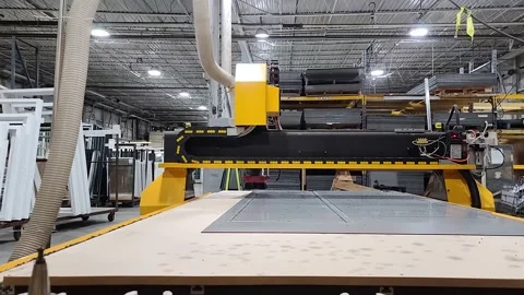 4K . Processing of aluminum composite panels on a CNC machine . 스톡 동영상 133699957