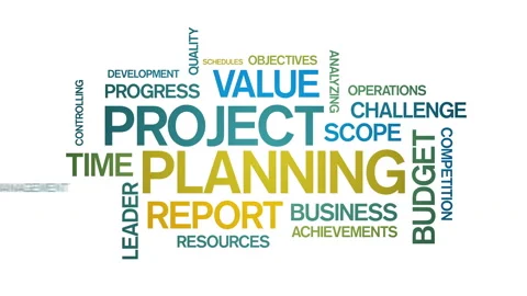 4k Project Planning Animated Tag Word Cloud,Text Design Animation. Stock-Footage 106545219