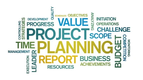 4k Project Planning Animated Tag Word Cloud,Text Design Animation. Stock-Footage 106545276
