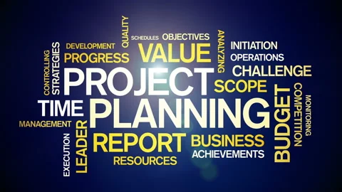 4k Project Planning Animated Tag Word Cloud,Text Design Animation. Stock-Footage 106856530
