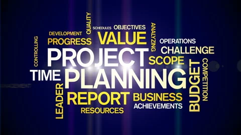 4k Project Planning Animated Tag Word Cloud,Text Design Animation. Stock-Footage 106856547