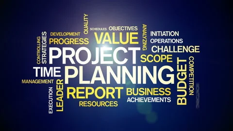 4k Project Planning Animated Tag Word Cloud,Text Design Animation. Stock-Footage 106857345