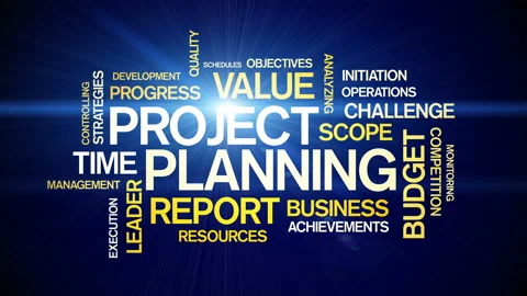 4k Project Planning Animated Tag Word Cloud,Text Design Animation. Stock-Footage 106857386