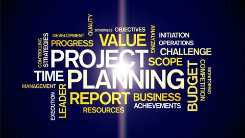 4k Project Planning Animated Tag Word Cloud,Text Design Animation. Stock-Footage 106857419