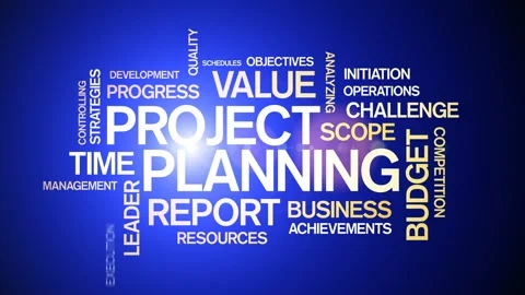 4k Project Planning Animated Tag Word Cloud,Text Design Animation. Stock-Footage 106857912