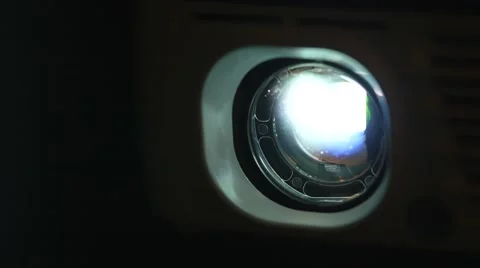 4K Projector Closeup Projecting Images From a Movie Stock Footage