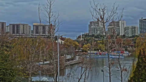 4K ProRes 422 HQ Time-Lapse: Sunset/Dusk Over Ankara Göksu Park Stock Footage 323330857
