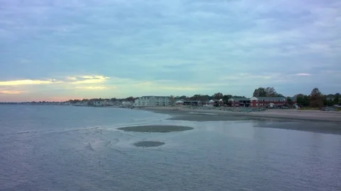 4K Prores 4444 - Walnut Beach, Milford CT waves crashing on shore Video stock 81962485