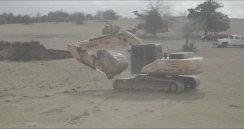 4K ProRes 59.94 fps Log Excavator, Construction Site, Dirt Work, Log Footage Stock Footage 151553963