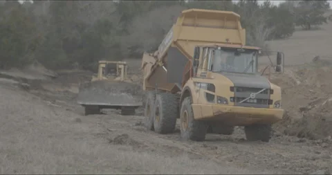 4K ProRes 59.94 fps Log Excavator, Construction Site, Dirt Work, Log Footage Stock Footage 151557319
