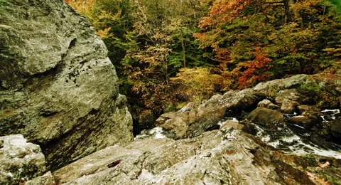 4K ProRes422HQ - Down the waterfall at Devil's Hopyard in Moodus, CT Video stock 47987568