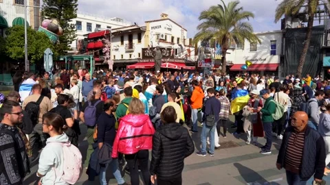 4k Protest Against The War. Antalya, Turkey, 25 Feb 2023 Stock Footage 234083920