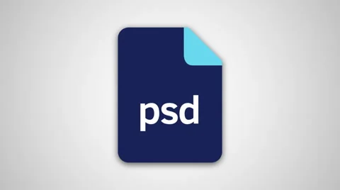4K - psd file extension icon symbol round logo Stock Footage 61475273