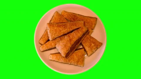 4k puff biscuits with chocolate on saucer Video stock 50774532