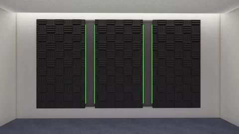 4K Pulsing Green LED Light Studio Background Acoustic Foam Seamless Loop Stock Footage 341503131