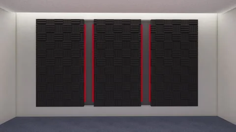 4K Pulsing Red LED Light Studio Background Acoustic Foam Seamless Loop Stock Footage 341503090
