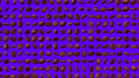 4k Purple Background with coffee beans Video stock 113494375
