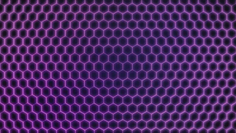 4K Purple Neon Hexagonal Grid Animated Seamless Loop Cyberpunk Background Video Stock Footage 335159024