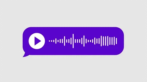 4K Purple Voice Message Bubble Animation With Alpha Channel Stock Footage 334592473