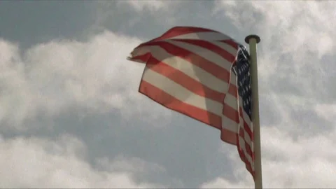 4K quality and Realistic USA flag waving in the wind | 4K - VINTAGE STYLE Stock Footage 98662053