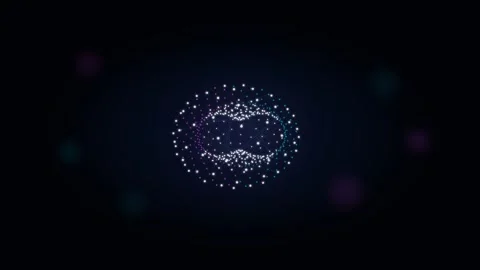 4K Quantum Computing Qubit Coherence Wave and Particle Matrix Loop 스톡 동영상 344639913