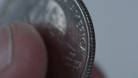 4K quarter closeup Stock Footage 107076014