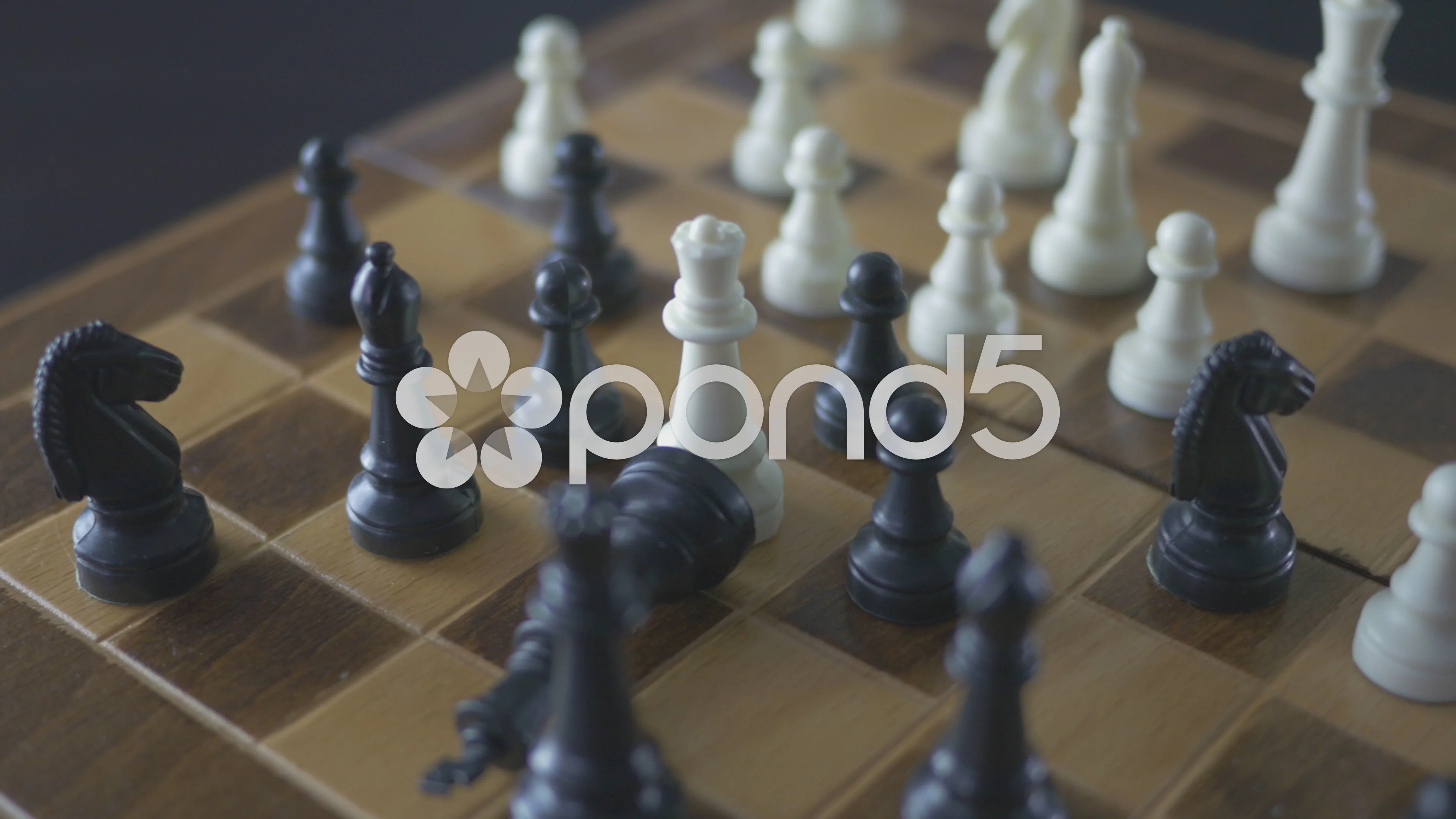 4K Queen Takes King Checkmate Chess Game, Stock Video