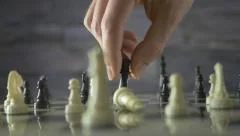 4K Queen Takes King Checkmate Chess Game, Stock Video