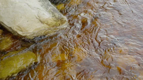 4K+ R3D - Mountain stream - clear water over rocks, close up D. Nature pristine Stock Footage 41733568