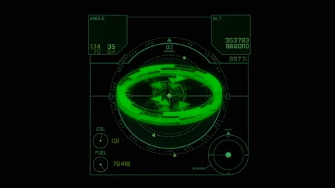 4k Radar GPS signal tech screen display,science sci-fi data computer navigation 库存影片 98124708
