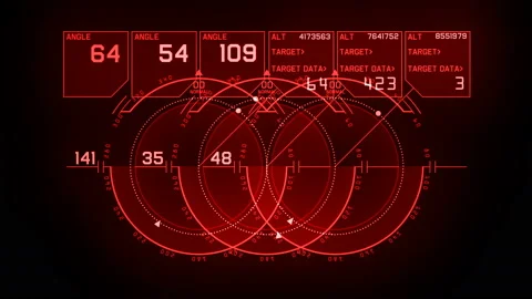 4k Radar GPS signal tech screen display,science sci-fi data computer navigation Stock Footage 98704148