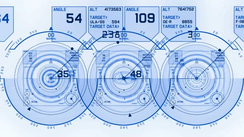 4k Radar GPS signal tech screen display,science sci-fi data computer navigation Stock Footage 103189304