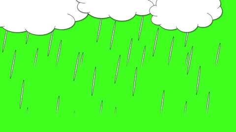 4K Rain and lightning animation with green screen Stock Footage 280100072
