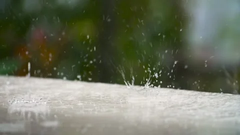 4K Rain raindrops close-up stock video Stock Footage 270118335