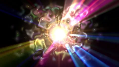 4k Rainbow Flares Exploding Colorful Spirals Circle Clouds Animation Background  Stock Footage 303034072