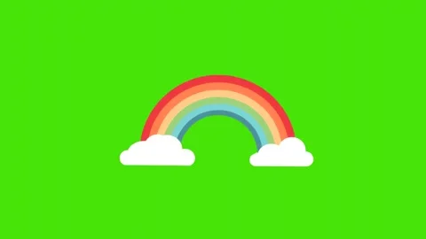 4k rainbow icon isolated on green screen Stock Footage 288710160