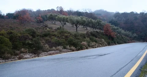 4k raining road Stock Footage 125954510