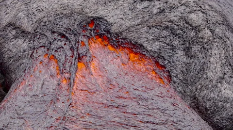 4K RAW Lava Flow And Vegetation 03 Stock Footage 58880503